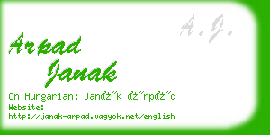 arpad janak business card